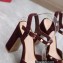 Valentino Heel 11cm Platform 3cm Leather Rockstud ankle strap sandals Suede Burgundy 2023