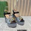 Gucci Heel 12cm Platform 3.5cm Horsebit sandals 745955 Black 2023