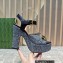 Gucci Heel 12cm Platform 3.5cm Horsebit sandals 745955 Black 2023
