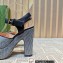 Gucci Heel 12cm Platform 3.5cm Horsebit sandals 745955 Black 2023