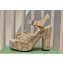 Gucci Heel 12cm Platform 3.5cm Horsebit sandals 745955 Beige 2023