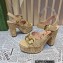 Gucci Heel 12cm Platform 3.5cm Horsebit sandals 745955 Beige 2023