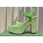 Gucci Heel 12cm Platform 3.5cm Horsebit sandals 745955 Green 2023