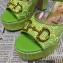 Gucci Heel 12cm Platform 3.5cm Horsebit sandals 745955 Green 2023