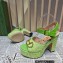 Gucci Heel 12cm Platform 3.5cm Horsebit sandals 745955 Green 2023