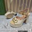 Gucci Heel 12cm Platform 3.5cm Horsebit sandals 745955 Apricot 2023