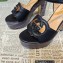 Gucci Heel 12cm Platform 3.5cm Interlocking G sandals 730022 Black 02 2023