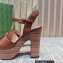 Gucci Heel 12cm Platform 3.5cm Interlocking G sandals 730022 Brown 2023