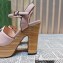 Gucci Heel 12cm Platform 3.5cm Interlocking G sandals 730022 Light Pink 2023