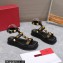 Valentino Roman Stud Platform 4cm ANKLE STRAP sandals Black 2023