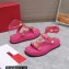 Valentino Roman Stud Platform 4cm ANKLE STRAP sandals Fuchsia 2023