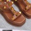 Valentino Roman Stud Platform 4cm ANKLE STRAP sandals Brown 2023