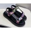 Dior D-Wave Sandals in Multicolor Dior Indian Purple Embroidered Cotton 2023