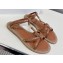Celine TAILLAT FLAT SANDALs WITH STUDS in Calfskin Brown 2023