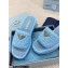 Prada Crochet flatform 4cm slides 1XZ761 Blue 2023