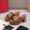 Valentino Heel 9.5cm Platform 3cm VLogo Chain CLOG in calfskin Brown 2023