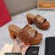 Valentino Heel 9.5cm Platform 3cm VLogo Chain CLOG in calfskin Brown 2023