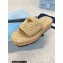 Prada Crochet flatform 4cm slides 1XZ761 Beige 2023