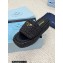 Prada Crochet flatform 4cm slides 1XZ761 Black 2023