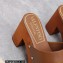 Valentino Heel 9.5cm Platform 3cm VLogo Chain CLOG in calfskin Brown 2023