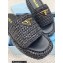 Prada Crochet flatform 4cm slides 1XZ761 Black 2023
