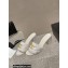 Chanel Heel 7cm Gold CC Logo Lambskin Quilting Mules G45014 White 2023