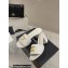 Chanel Heel 7cm Gold CC Logo Lambskin Quilting Mules G45014 White 2023