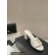 Chanel Heel 7cm Gold CC Logo Lambskin Quilting Mules G45014 White 2023