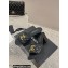 Chanel Heel 7cm Gold CC Logo Lambskin Quilting Mules G45014 Black 2023