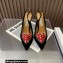 Aquazzura Heel 10.5cm Love Me Sling Suede Black 2023