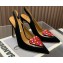 Aquazzura Heel 10.5cm Love Me Sling Suede Black 2023