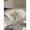 Chanel Heel 2cm Gold CC Logo Lambskin Quilting Mules G45014 White 2023