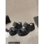 Chanel Heel 7.5cm Gold CC Logo Lambskin Quilting Platform Mules Sandals Black 2023