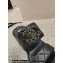 Chanel Heel 7.5cm Gold CC Logo Lambskin Quilting Platform Mules Sandals Black 2023