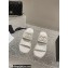 Chanel Heel 7.5cm Gold CC Logo Lambskin Quilting Platform Mules Sandals White 2023