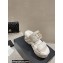 Chanel Heel 7.5cm Gold CC Logo Lambskin Quilting Platform Mules Sandals White 2023