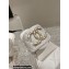 Chanel Heel 7.5cm Gold CC Logo Lambskin Quilting Platform Mules Sandals White 2023