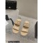 Chanel Heel 3cm Gold CC Logo Lambskin Quilting Mules Sandals Beige 2023