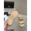 Chanel Heel 3cm Gold CC Logo Lambskin Quilting Mules Sandals Beige 2023