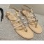 Chanel Satin, Metal & Strass Thong Sandals G40128 Beige 2023