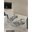 Chanel Satin, Metal & Strass Thong Sandals G40128 Gray 2023