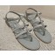 Chanel Satin, Metal & Strass Thong Sandals G40128 Gray 2023