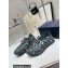 Dior Warp Men's Sandals Gray Cosmo Rubber with Warped Cannage Motif 2023