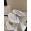 Chanel Gold Heel 7cm Patent Goatskin Short Boots G39736 White 2023