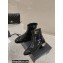 Chanel Gold Heel 3cm Patent Goatskin Short Boots G39736 Black 2023