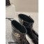Chanel Gold Heel 3cm Patent Goatskin Short Boots G39736 Black 2023