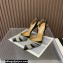 Aquazzura Heel 10.5cm Gatsby Sling Satin Slingback Black 2023