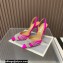 Aquazzura Heel 10.5cm Gatsby Sling Satin Slingback Fuchisa 2023