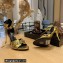 Balenciaga Heel 10.5cm Cagole Sandals in Arena lambskin Metallized Gold 2023