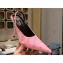 Balenciaga Square Knife Heel 10cm Slingbacks in Satin Light Pink with Allover Logo in rhinestones 2023